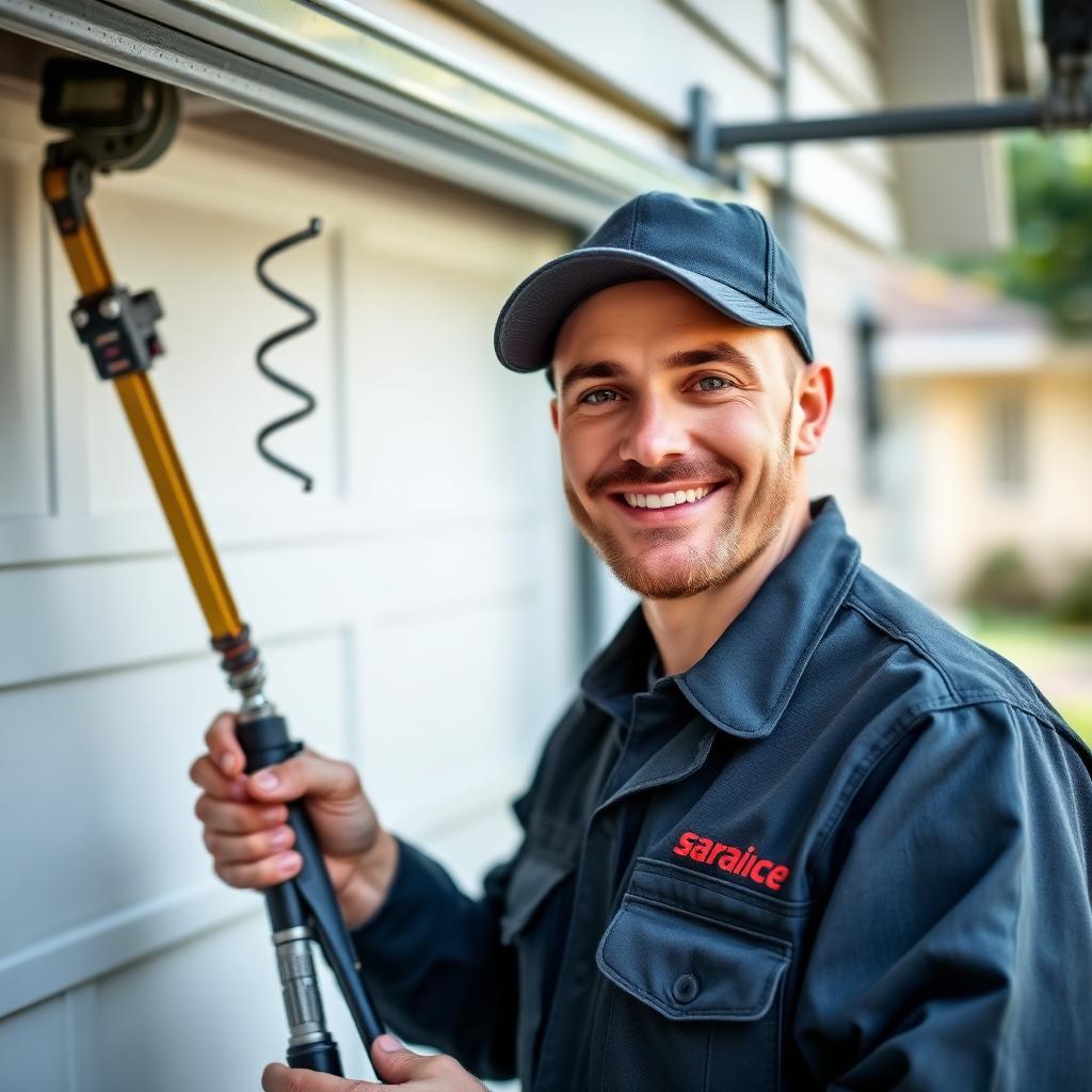 Professional garage door technician from Garage Door Saint Hedwig in uniform